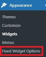 Fixed widget option on WP Dashboard